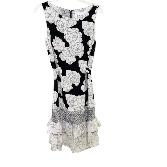 DYVNA Silk Chacha Ruffle Floral Belted Dress Size 4 NWT - Picture 6 of 12